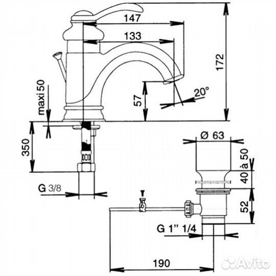 Смеситель для раковины Jacob Delafon e72090-cp Хр