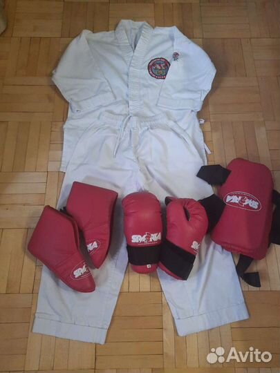 Тхэквондо защита и добок б/у 2раза рост 150 см, н