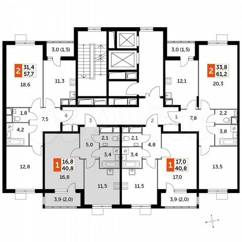 1-к. квартира, 40,8 м², 2/16 эт.