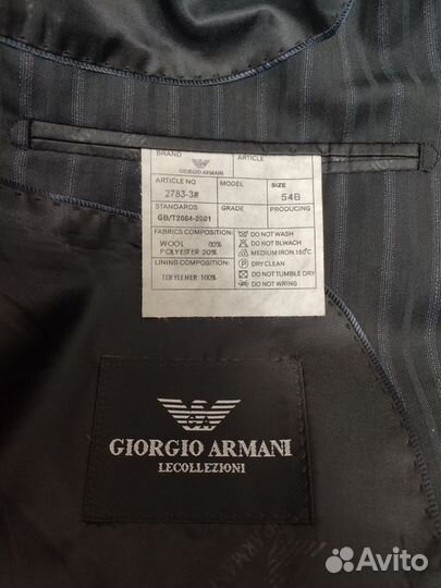 Новый мужской костюм Giorgio Armani