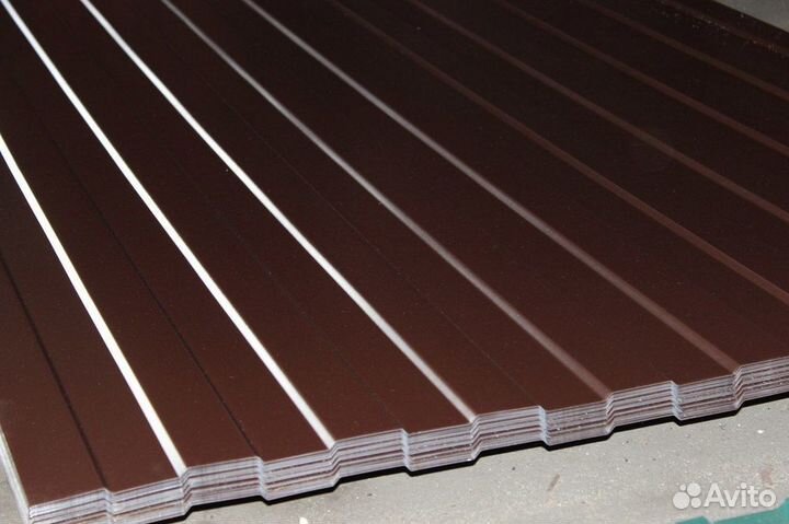 Профнастил для забора коричневый двухсторонний
