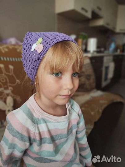 Косынка для девочки вязаная
