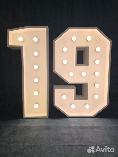 Цифры с лампочками на день рождения в аренду