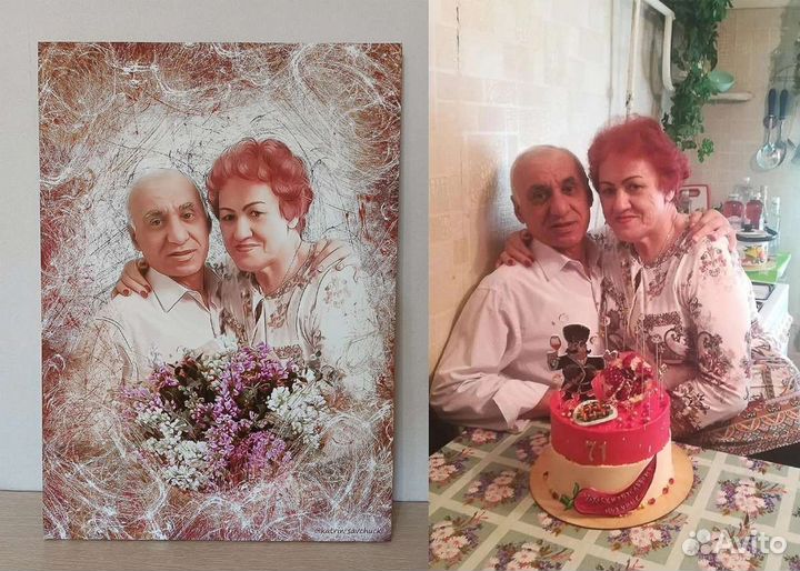 Портрет с фото на холсте