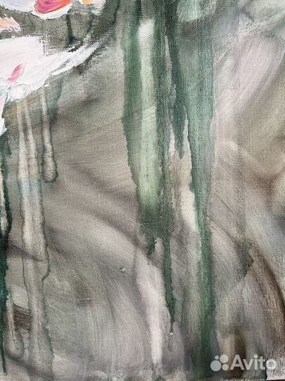 Интерьерные Огромные Белые Пионы на холсте