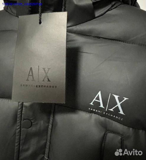 Длинный пуховик Armani exchange