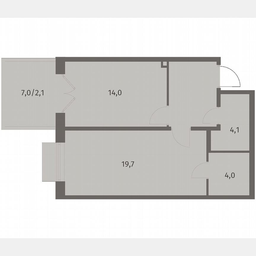 1-к. квартира, 50,7 м², 1/8 эт.