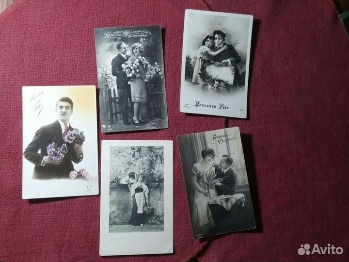 Фотокарточки /Привет/ 5шт начала XX века Европа
