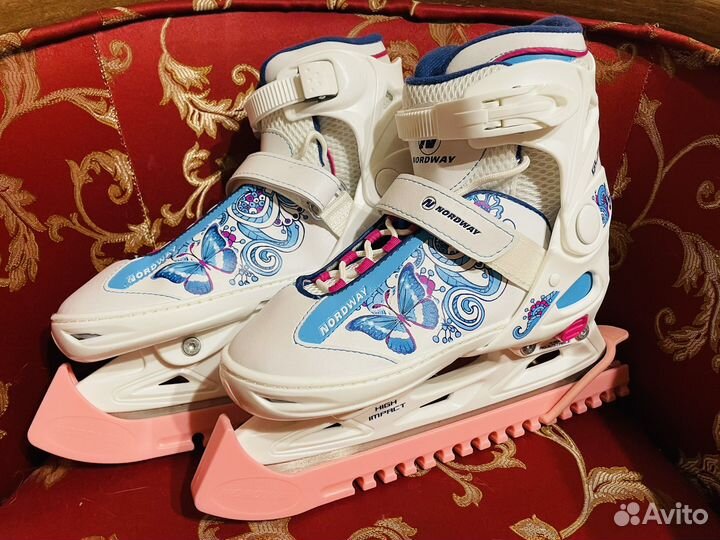 Коньки раздвижные для девочки 34-37