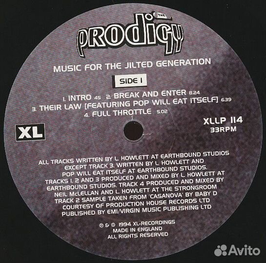 The Prodigy - Music For The Jilted Generation (XL