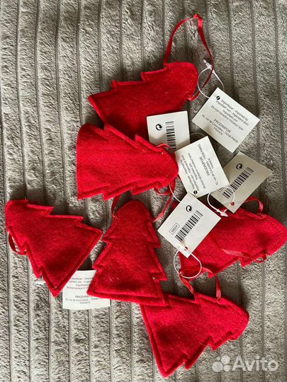 Фетровые красные ёлочки 6 штук