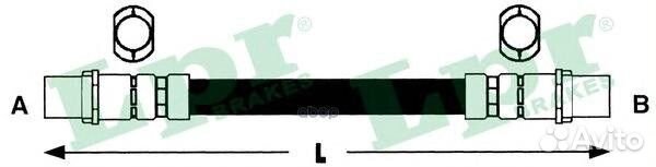 Шланг тормозной М10х1х350mm пер passat (F08487)
