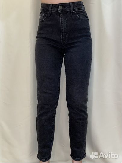 Джинсы женские с высокой посадкой черные