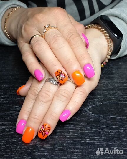 Маникюр комбинированный с покрытием гель-лак