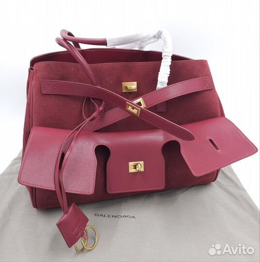 Сумка Balenciaga Bel air натуральная замша бордо