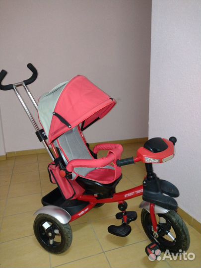 Детский велосипед трехколесный с ручкой