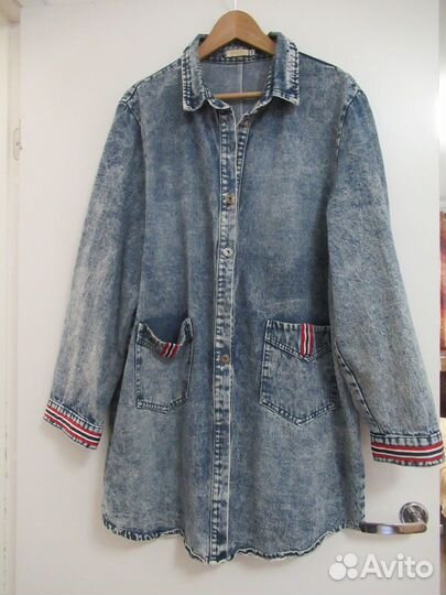 Джинсовая куртка длинная
