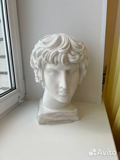 Гипсовая фигура голова Антиноя 25х29х39см, новая