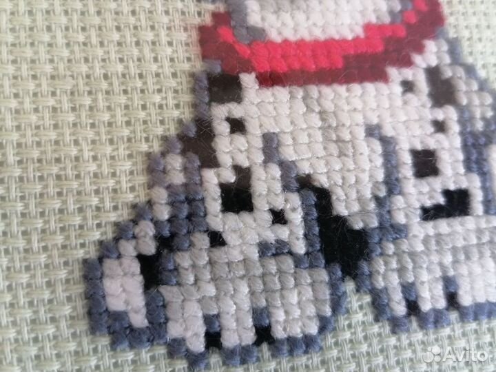 Вышитая крестом картина в раме Далматинец