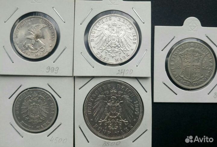 Монеты, старая Европа. Серебро