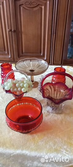 Посуда. Винтаж. Цветное стекло