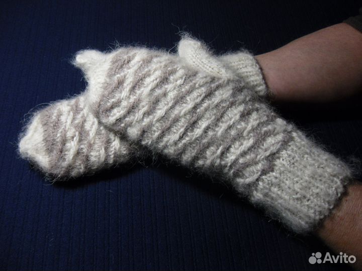 Варежки из собачьей шерсти Кофе с молоком