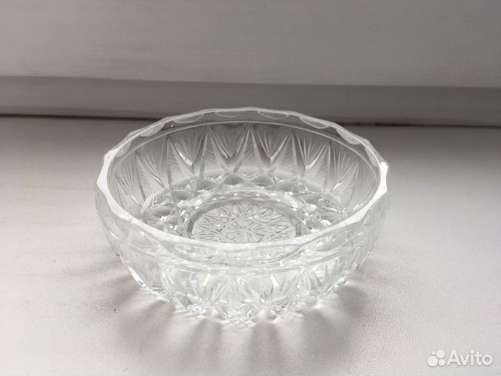 Хрустальная ваза на ножке, салатница