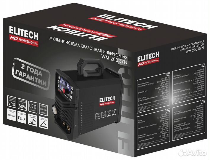 Аппарат сварочный инверторный Elitech HD WM 200 SY