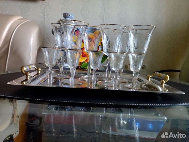 Фужеры и рюмки хрустальные СССР винтаж