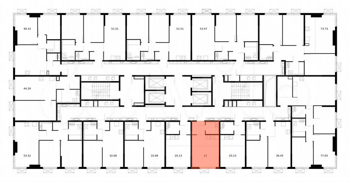 Квартира-студия, 22 м², 27/33 эт.