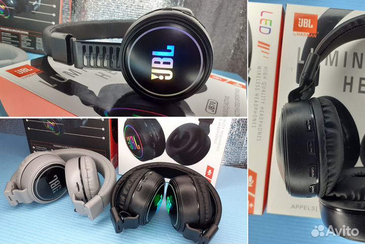 Blutooth наушники JBL Микрофон Подсветка Радио