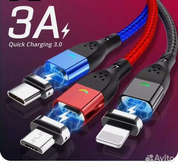 Магнитный кабель type C с передачей данных