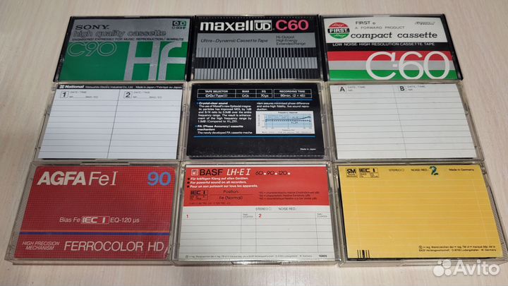 Аудиокассеты 80х Basf Denon National Sony
