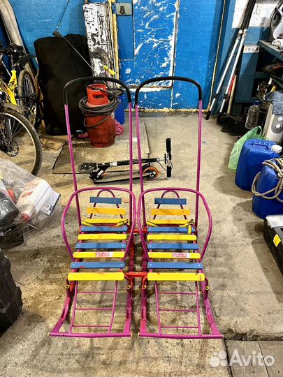 Детские зимние санки для двойни