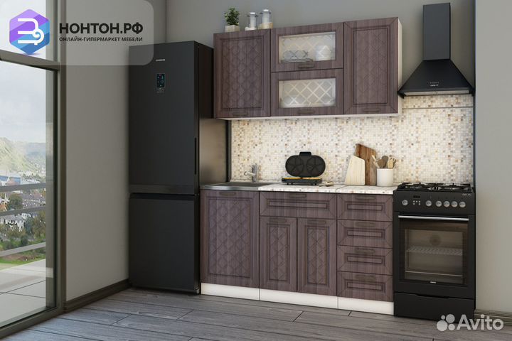 Кухня Агава 1.5 м лиственница темная