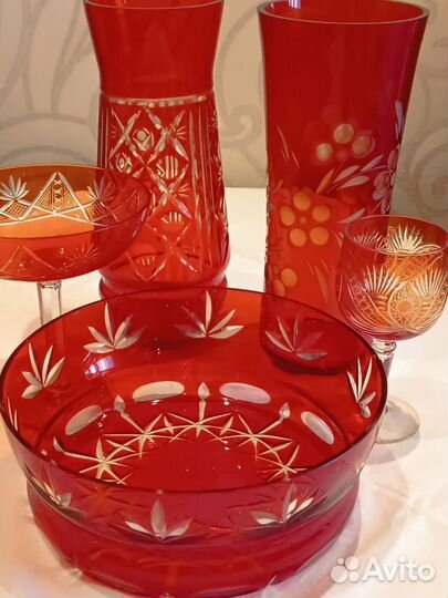 Вазы хрусталь,стекло цветное