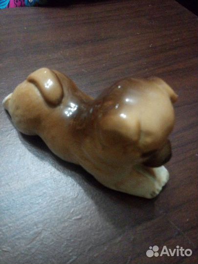 Фарфоровая статуэтка щенок чау чау лфз СССР