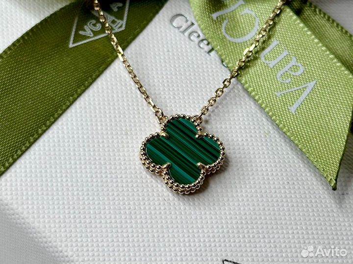 Колье Van Cleef Vintage Alhambra Малахит