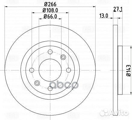 Диск торм. для а/м Peugeot Partner (96) /Citroe