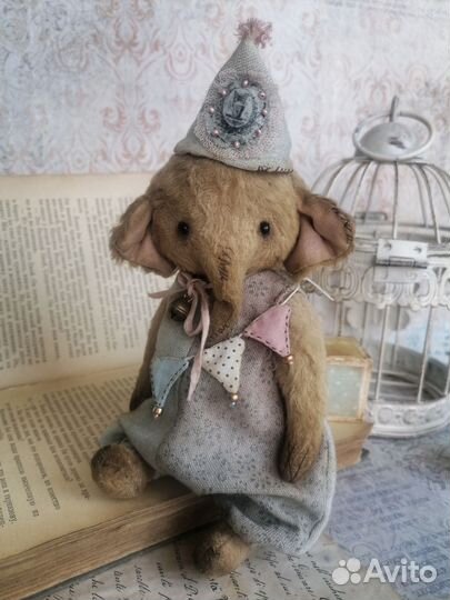 Слон тедди авторская кукла ручная работа