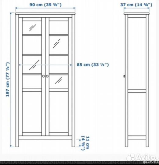 Шкаф книжный, витрина IKEA Hemnes (хэмнес)