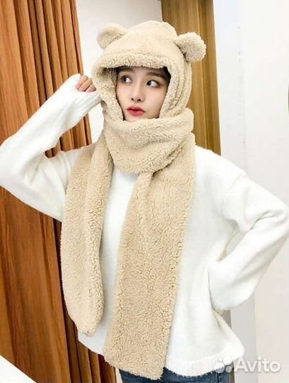 Шапка мишка женская