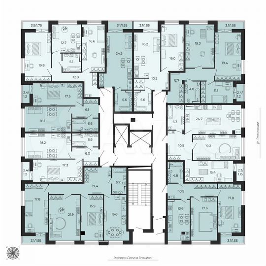 2-к. квартира, 68,6 м², 16/25 эт.