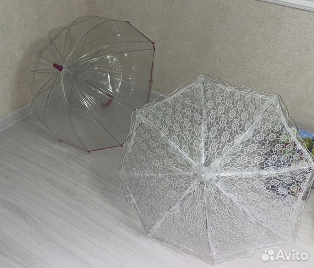 Не применяли Зонт свадебный и прозрачный зонтик