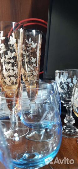Фужеры цветное стекло СССР