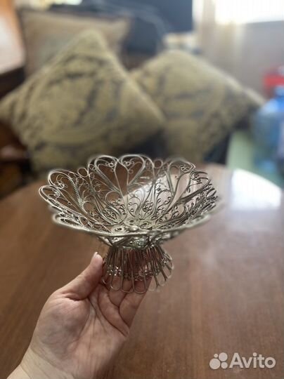 Вазочка скань мельхиор СССР