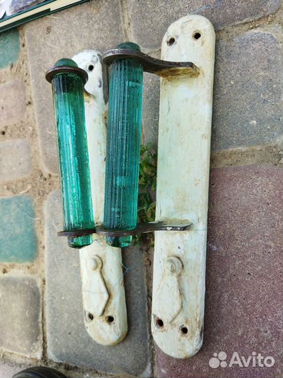 Ручка дверь дверная зеленое стекло СССР пара
