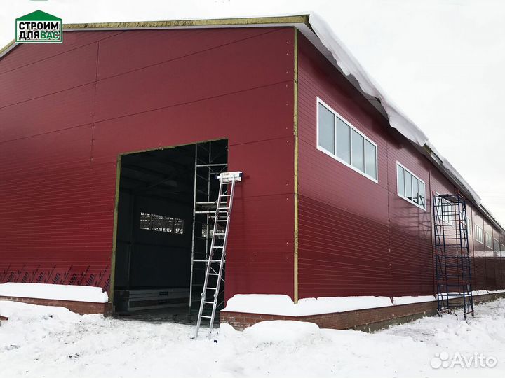 Быстровозводимый ангар из сендвич панелей