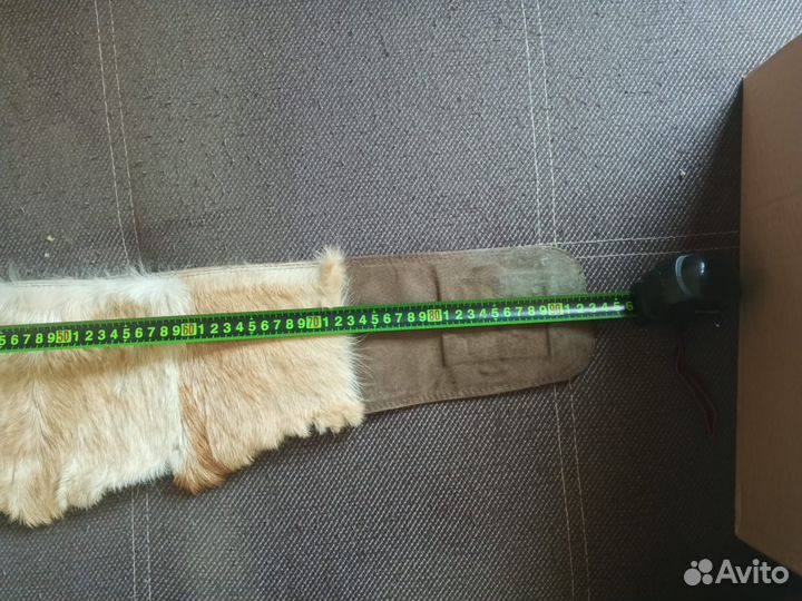 Пояс кожаный с собачьей шерстью