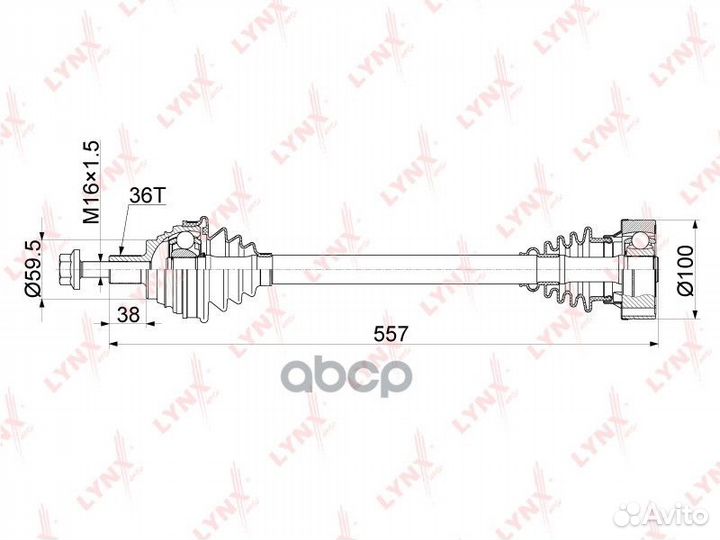 Привод в сборе перед лев CD1132 lynxauto